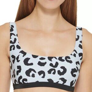 DKNY Leopard-Print Bikini Top  Leopard Light Blue Size Large